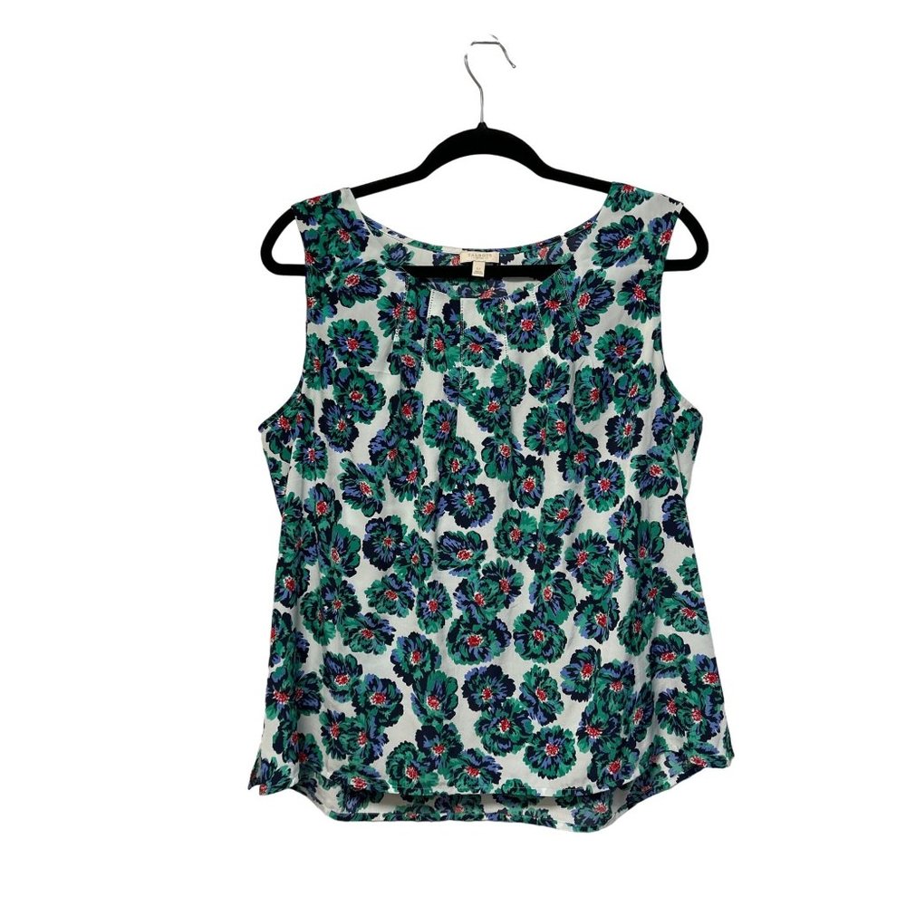 Talbots Green Blue Floral Tank Top
